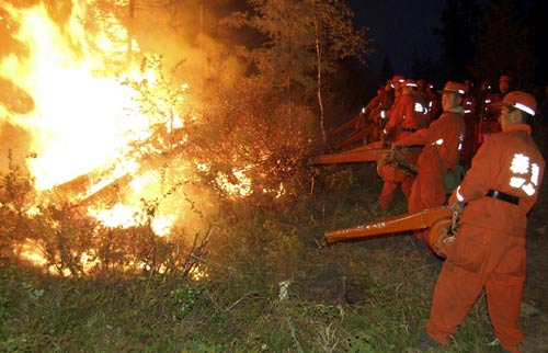 Combat with forest fire continues in NE China