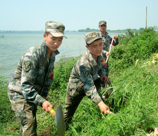 Twin-brothers in arms help fight the floods