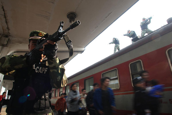 Security drill for Asiad held on railway