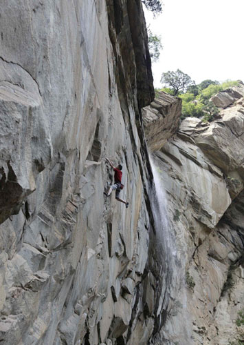 Scaling the mountain face