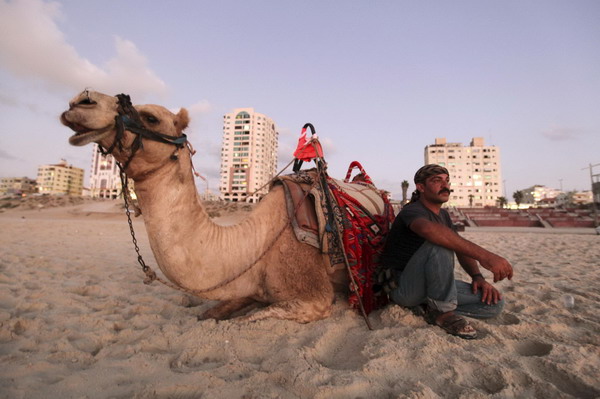 Sunset in Gaza city