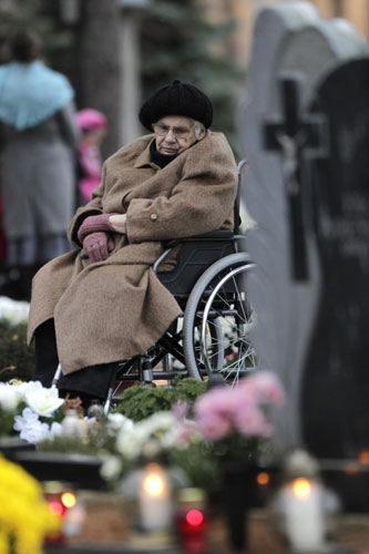 People memorize deceased on All Saints Day