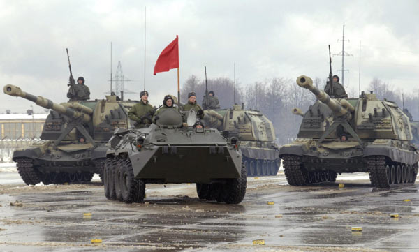 Rehearsal for Russian Victory Day parade