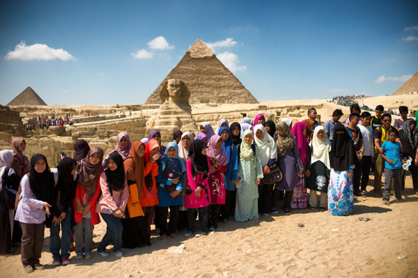 Peak tourist season in Egypt