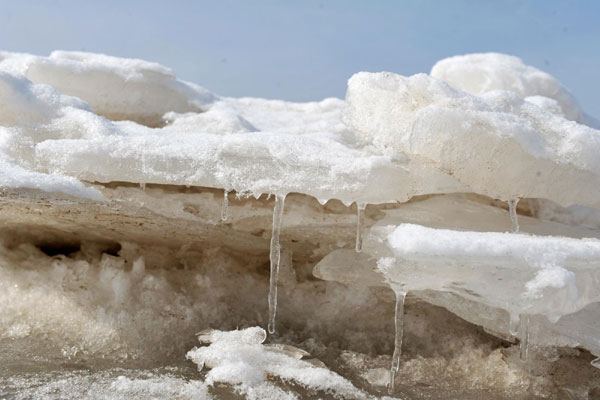 Yellow River frozen by cold snap