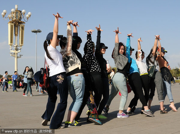 Tian'anmen posing