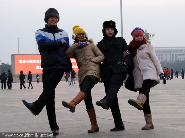 Tian'anmen posing