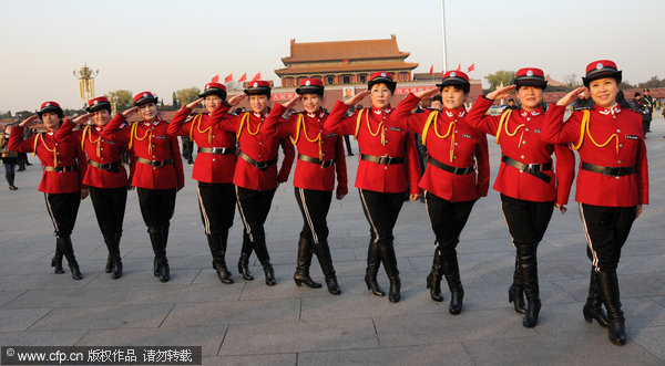 Tian'anmen posing