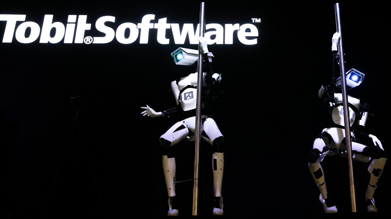 Humanoid robots at Hanover IT exhibition