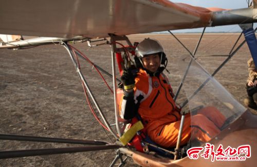 China man pilots his own homemade aircraft