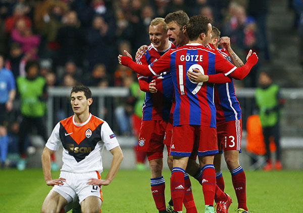 Bayern humiliate 10-man Shakhtar 7-0 to equal record