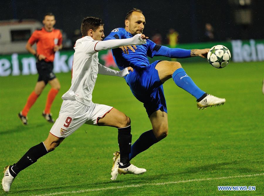 Sevilla FC beats Dinamo Zagreb 1-0 during UEFA Champions League Group