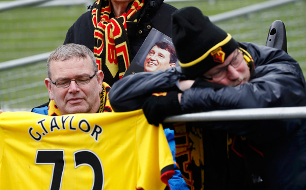 Fans pay tribute to former England soccer manager Graham Taylor