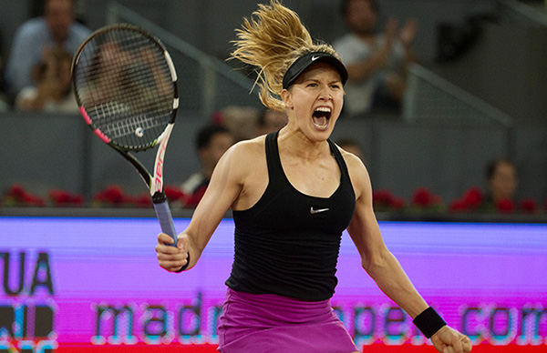 Bouchard eliminates Sharapova at Madrid Open