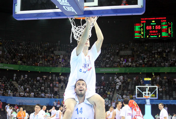 Serbia beats Canada to defend basketball title