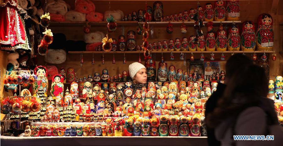 Christmas market on Champs-Elysees avenue