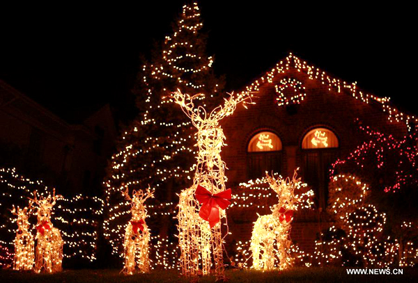 Christmas lights sparkle in New York