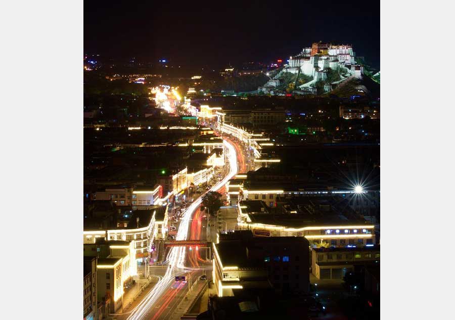 Night view of Lhasa, Tibet