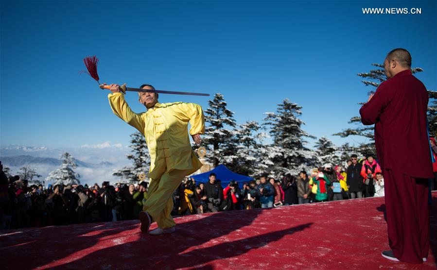 Winter scenery of Mount Emei in SW China's Sichuan