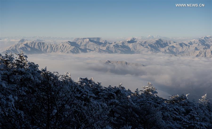 Winter scenery of Mount Emei in SW China's Sichuan