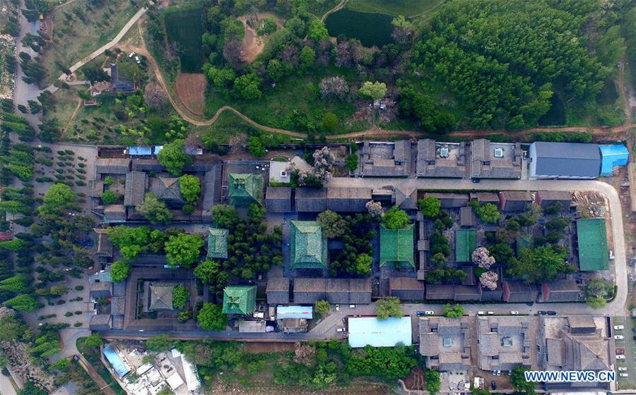 Aerial view of Shaolin Temple in Dengfeng