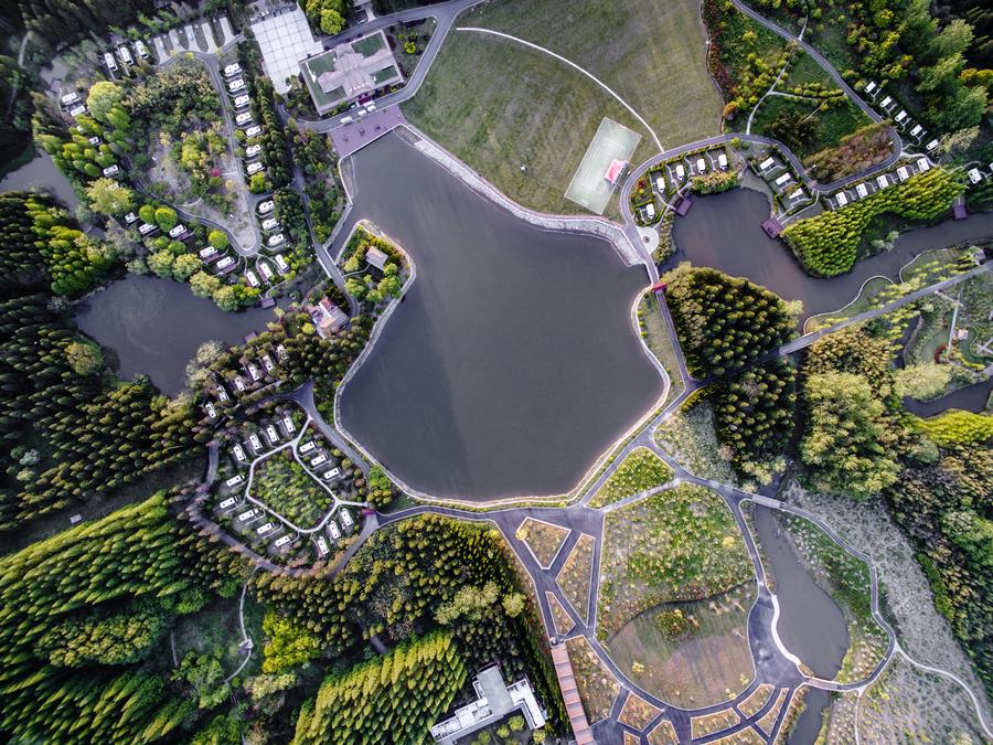 Scenery of Dongping National Forest Park in Shanghai