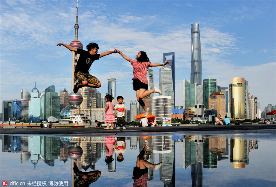 Shanghai's Bund area after rain