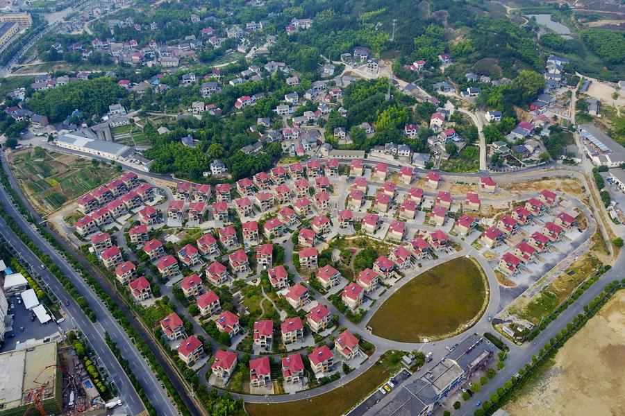 Aerial view of Liujiatang vilage, Zhejiang province