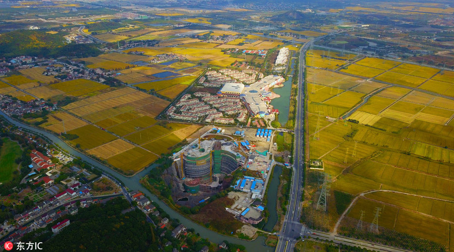 Aerial view of Shanghai Tianmashan Pit Hotel