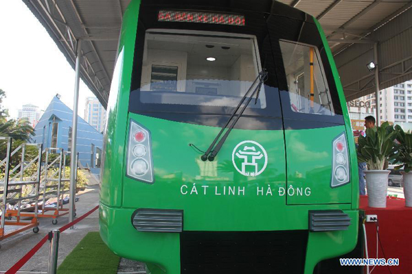 China constructs urban railway project in Vietnam's Hanoi