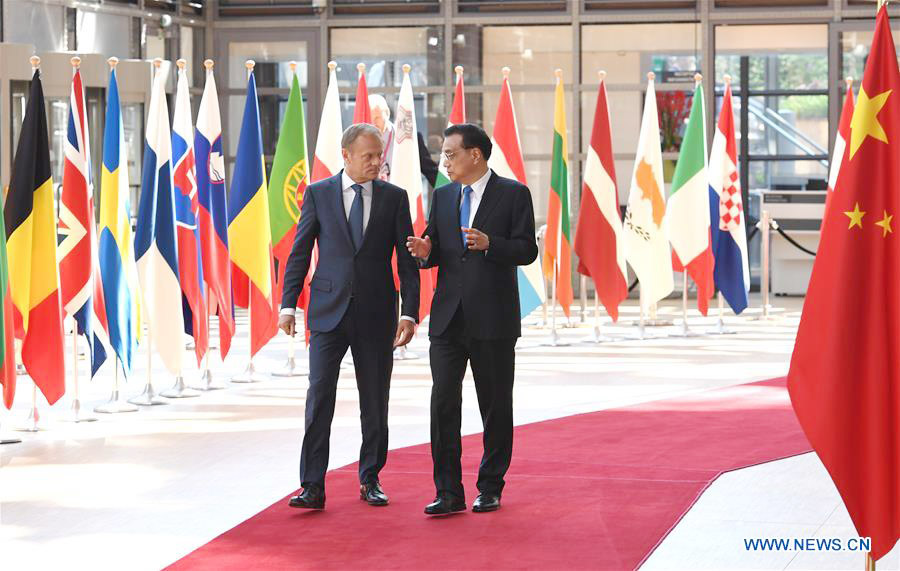 Chinese premier attends 19th China-EU leaders' meeting in Brussels