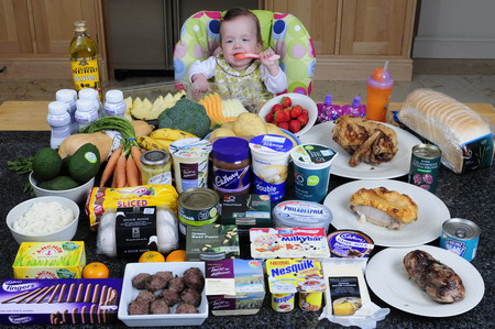 Pre-mature tot eats 3,000 calories a day