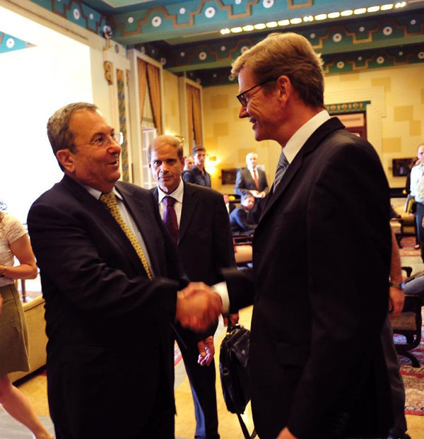 Israeli DM Barak meets German FM in Jerusalem