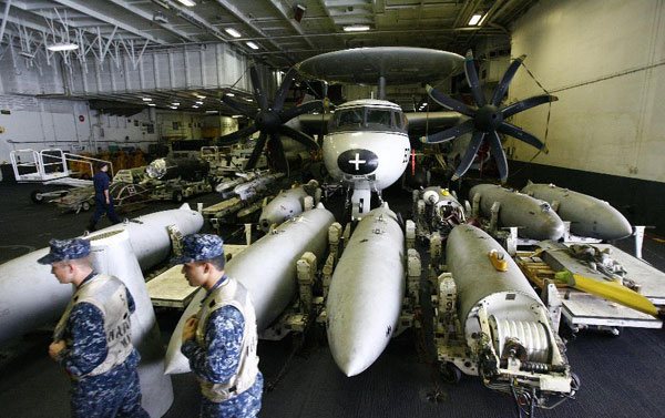 US carrier docked in Philippines