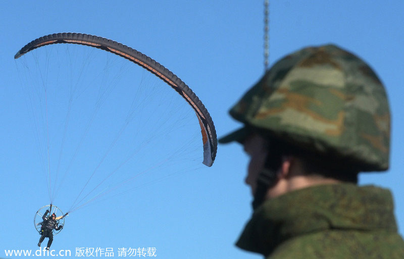 Russian soldiers in training