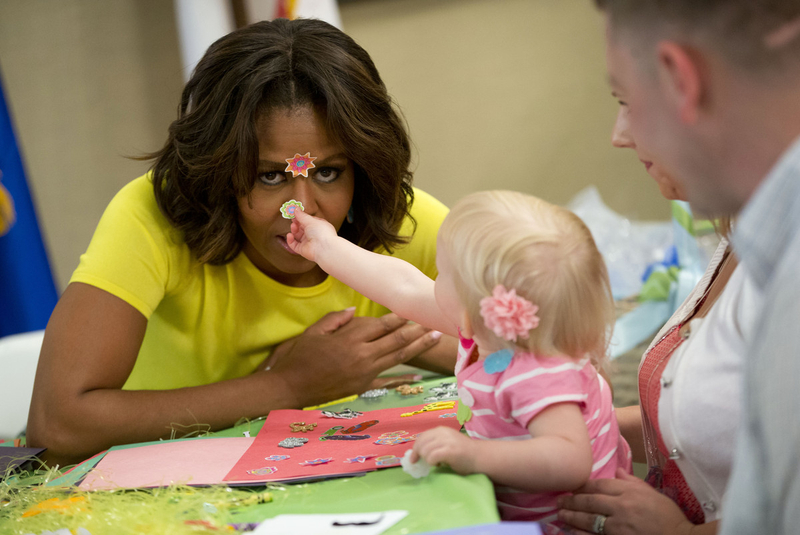 Michelle Obama plays with kids