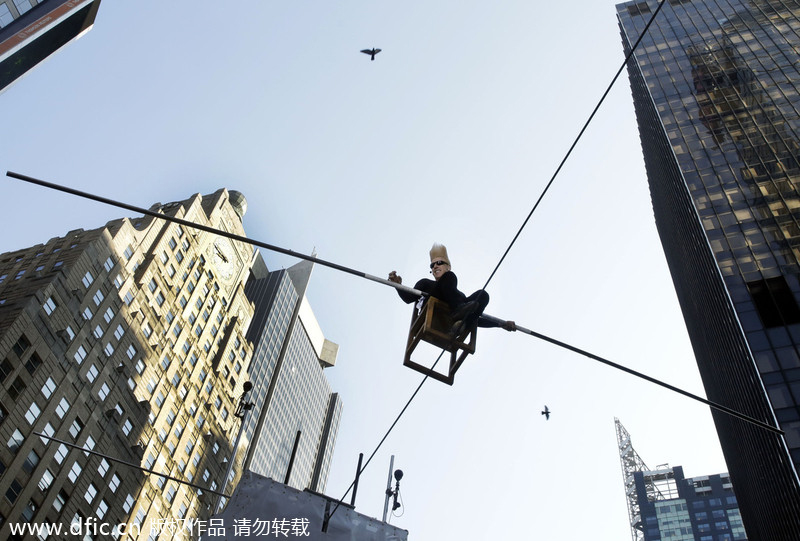 Times Square feat kicks-off summer of stunts