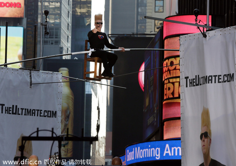 Times Square feat kicks-off summer of stunts