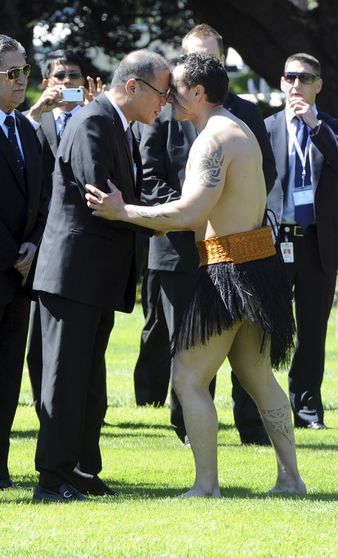 Traditional Maori welcome greets dignitaries