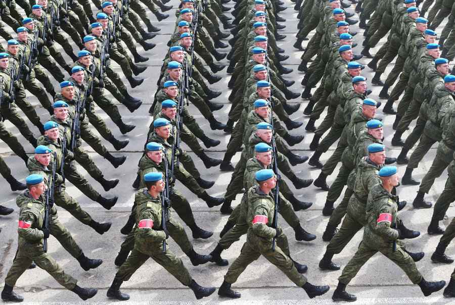 Parade rehearsal held for Victory over Fascism in Russia