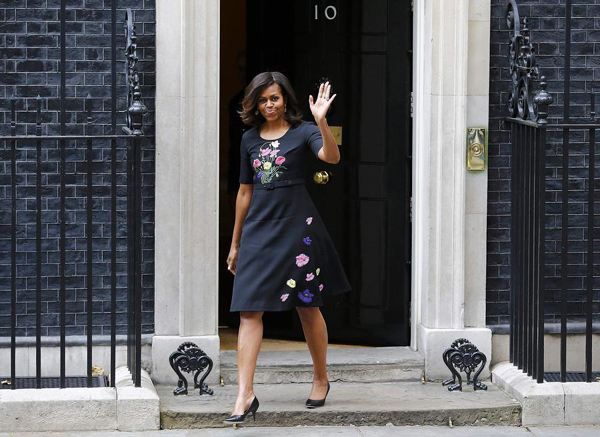 US first lady promotes girls' education in London