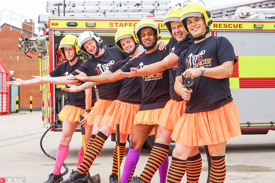 British firefighters dress up in tutus for good cause