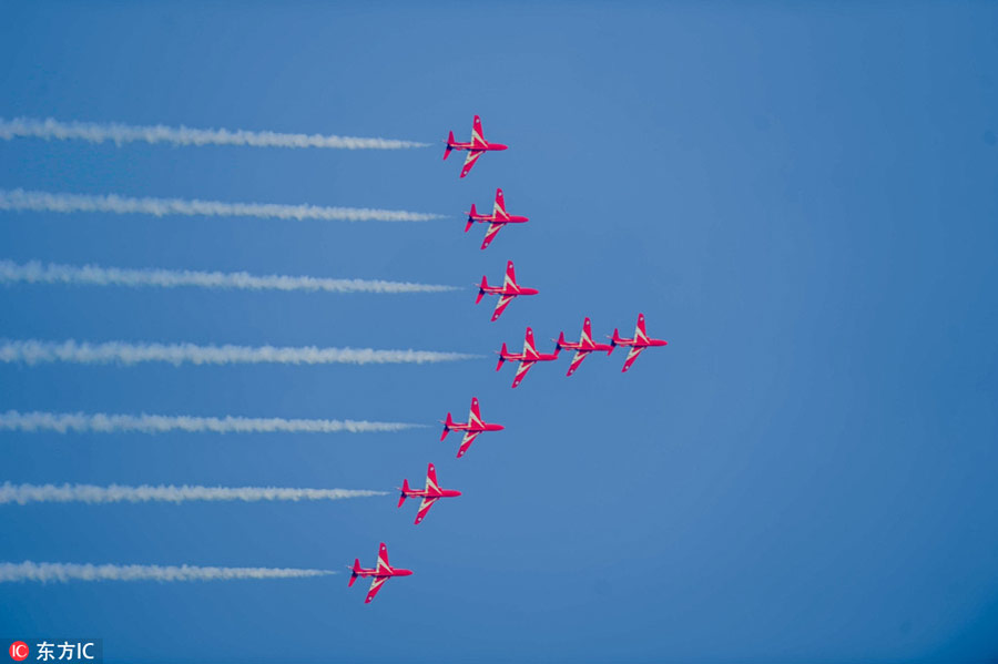 Britain's Red Arrows perform in Kuwait