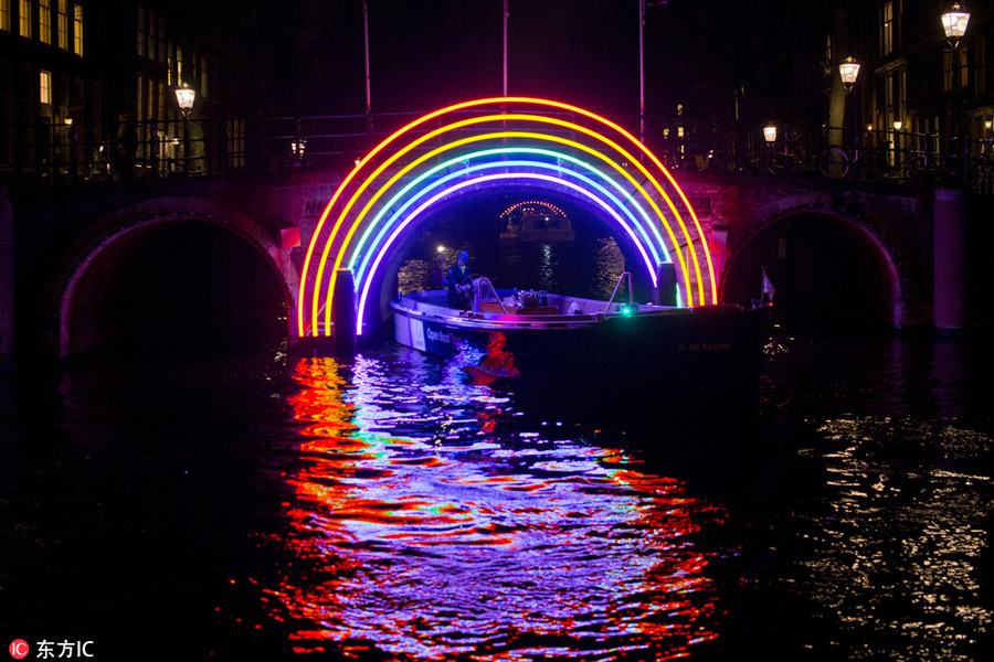 Amsterdam Light Festival illuminates night sky