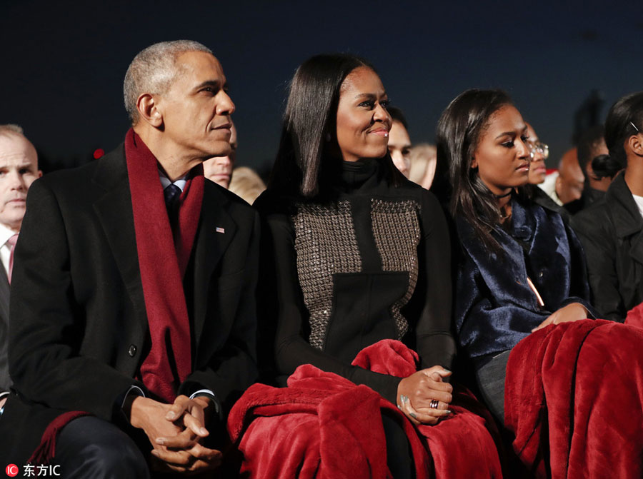 US President Obama attends 2016 National Christmas Tree ceremony