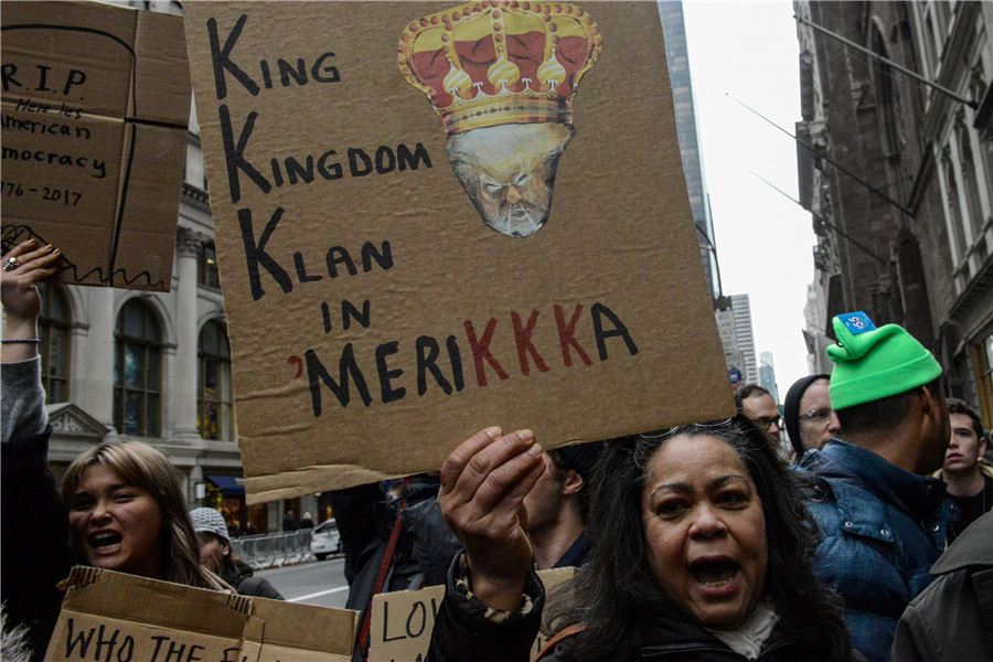 Protest against Trump in New York City