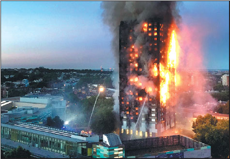 Fire guts London residential tower